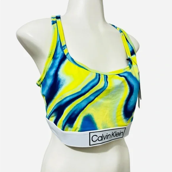 Calvin Klein Reimagined Heritage Pride Unlined Bralette White/Blue/Green Size XL - Picture 4 of 7